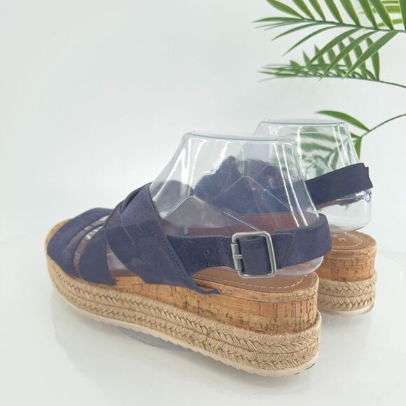 Trask Randi Sandals Women's Size 8 Blue Leather Suede Espadrilles Slingback - Picture 7 of 14